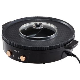 Hot Pot with Grill 1800W 2-in-1 Electric Smokeless Grill Hot Pot for 2-8 People