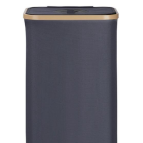 Kitchen  Recyclable Trash Can 26 Gallons Removable Reusable Inner Bag With Lid Bottle Plastic Waste Kitchen Trash Can (Color: Grey)