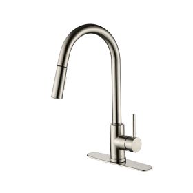 Stainless Steel Kitchen Sink Faucet With Pull-down Sprayer (Option: Tap)