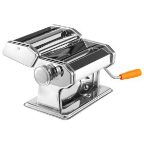 1Pc Pasta Maker Roller Machine Fettuccine Noodle Maker 9 Thickness Settings Stainless Steel (Color: Silver)