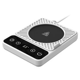 3 Colors Options -- 1Pc Desktop Electric Mug Warmer Auto Shut Off Timer Setting 6 Temperature Levels Cup Warmer For Milk Tea Cup Heating Plate (Color: White)