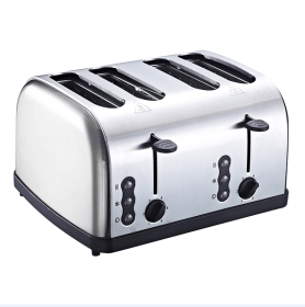 PS628 4 Slice toaster, electric griddle for sandwiches, silver, SUS304 food grade, 7 browning levels, 1.5-inch extra-wide slot (PS628: PS628)