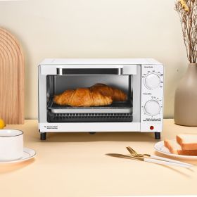 4 Slice Countertop Toaster Oven with 3 Settings, includes Baking Rack and Pan, New (Color: Arctic White)